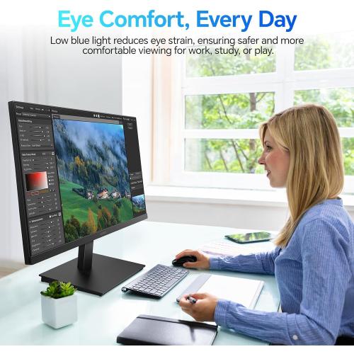 KOORUI Size 22 Inch Computer Monitor Full HD 1080P 100Hz PC Gaming Screen VA Panel Ultra-Slim Display 3000:1 Contrast Ratio with Adpitive Sync (HDMI/VGA/VESA Compatible 100x100mm/Audio Out), Tilt, Black