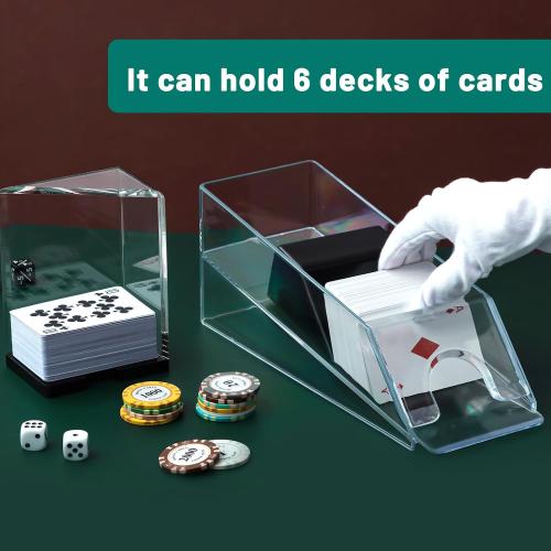 Honoson 6 Deck Blackjack Shoe and Discard Tray Acrylic, Clear