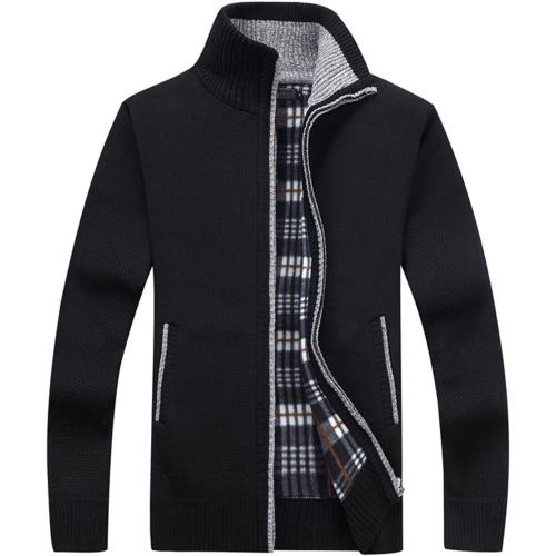 Size XL...Yeokou Men's Casual Slim Full Zip Thick Knitted Cardigan Sweaters with Pockets
