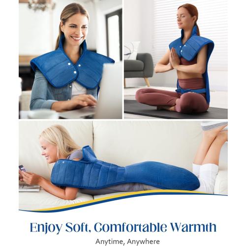 Heating Pad for Neck Shoulders and Back, Weighted Electric Heat Pad for Full Body Relax, 22 x 37 Large Heated Pad 6 Heat Levels 4 Auto-Off, Fathers Day Dad Gifts Birthday Gifts for Women Men Husband