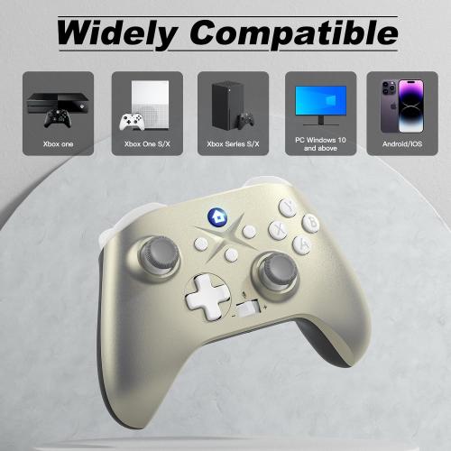 Silver Dinosoo Special Edition Wireless Controller for Xbox Series X/S/Xbox One, PC, Dual Vibration TURBO Function Headphone Jack Macro Function Lunar Shift - Upgrading with a PC before connecting to Xbox