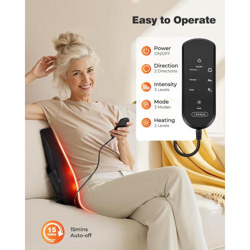 Shiatsu Neck Massager with Heat, 3D Kneading Back Massage Pillow for Pain Relief, Massagers for Neck and Back, Shoulder, Leg, Gifts for Men Women Mom Dad, Stress Relax at Home Office and Car