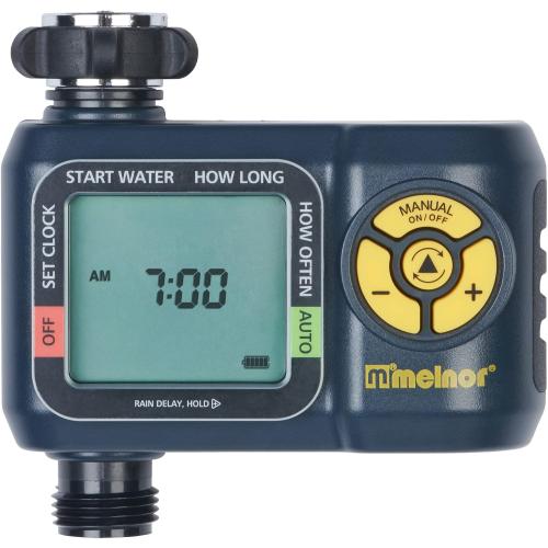Melnor 65138AMZ AquaTimer Digital Hose Timer, 1-Zone Timer, QuickConnect Bundle, Black, Yellow