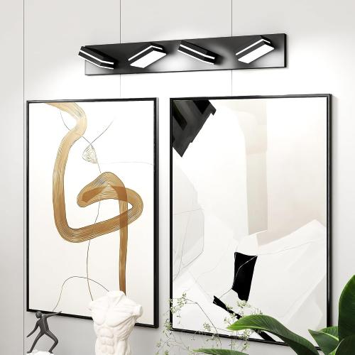 Modern LED Vanity Light, 4-Lights Wall Sconce for Bathroom and Mirror, Sleek Minimalist Design, Energy-Efficient, Easy to Install