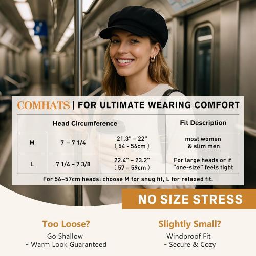 Comhats Wool Fashion Newsboy Hats for Women Winter Warm Pageboy Cabbie Cap Beret