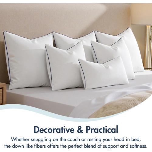 MIULEE 20x20 Pillow Inserts, Fluffy Down Alternative Filling Pack of 2 Ultra Soft Throw Pillows for Sofa Couch Bed