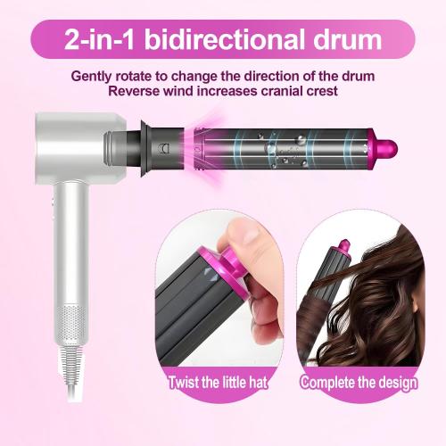 40MM/1.6 inch Long Curling Wand Hair Dryer Attachment forDyson HS01 /HS05 HD01/HD08 Hair Curlers Compatible Curling Wand Hair Dryer