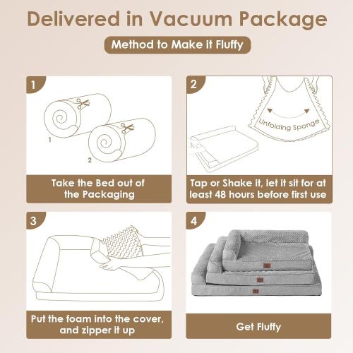 EHEYCIGA Orthopedic Dog Bed medium Size Dogs, Memory Foam Dog Bed with Washable Removable Cover, Waterproof Pet Sofa Couch for Crate with Nonskid Bottom,