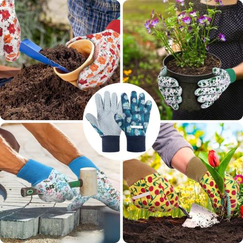 Ainiv Floral Gardening Gloves for Women/Ladies, Non-Slip Garden Work Gloves,Breathable Yard Work Glove Light Working Gloves
