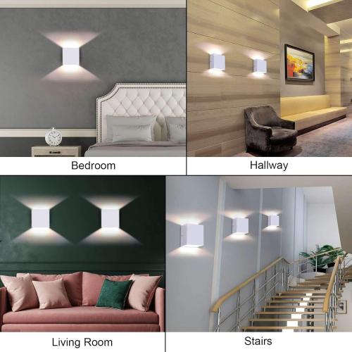 Lightess Modern Wall Sconce Dimmable 10W Hardwired, Up Down Wall Mount Lights Indoor Mini Metal LED Wall Lamp for Living Room Bedroom Hallway Decor, Warm White, O1181TP