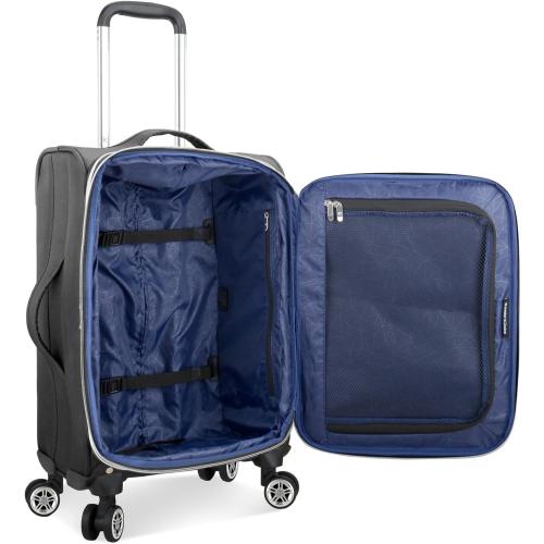Traveler's Choice Lares Softside Expandable Luggage with Spinner Wheels, Black, Carry-On 22-Inch