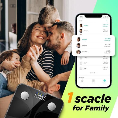 Scale for Body Weight and Fat Percentage, RunSTAR Digital Accurate Bathroom Smart Scale with Large Display, FSA&HSA Eligible 13 Body Composition Analyzer Sync App