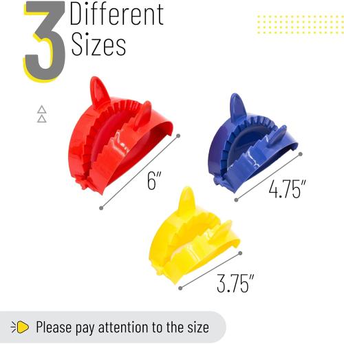 BTaT- Dough Press Set, 3 Pack, Dumpling, Empanada, Pastry and Turnover Press, Hand Pie Maker, Meat Pie Cutter