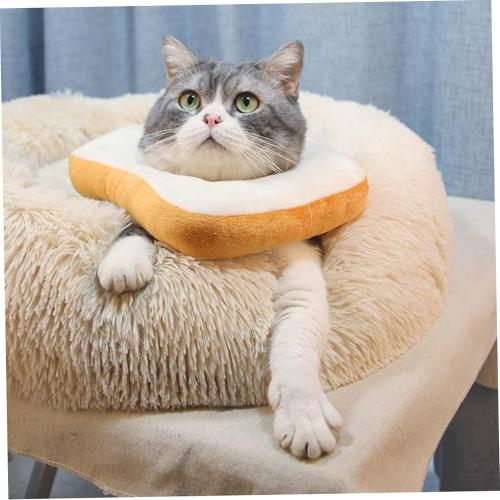Cat Cone Collar Soft, Cute Toast Collar for Cats After Surgery, Adjustable Pet Neck Cones to Stop Licking for Kitten/Small Dog|Collars