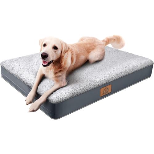 Medium Dog Bed Mat, 30''X20''X3'', Orthopedic, Grey, Waterproof, Machine Washable, Egg-Crate Foam