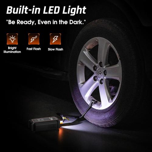 OlarHike Cordless Tire Inflator Portable Air Compressor, 150PSI Dual Power - 5400 mAh & 12V DC, Air Pump for Car Tires, Bike, Motorcycle, Bicycle, Electric Pump with LED Light & Digital Pressure Gauge