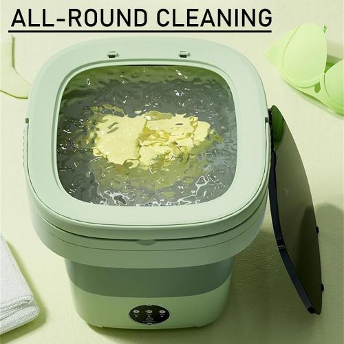Green Mini Portable washing machine,Mini Washer, upgraded large capacity foldable Washer.Deep cleaning of underwear, baby clothes and other small clothes.Suitable for apartments, dormitories, hotels (Green)