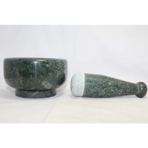 Mortar Pestle Marble Set Grinder Herb Spice Stone Natural Green Pill Crusher HD5