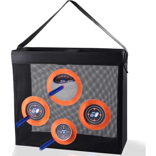 Hely Cancy Portable Shooting Practice Target Toy Storage Mesh Bag Compatible with Nerf Darts for Kids 6