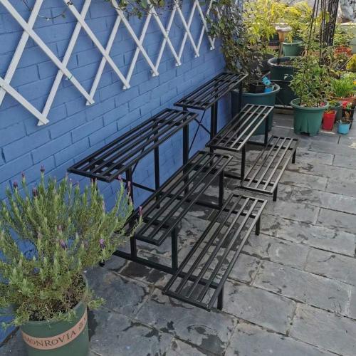 Zhongma 3 Tier Sturdy Metal Plant Stand, L35.43 x W26 x H23.6 inch, Heavy Duty Plant Holder for Home Indoor and Outdoor, 660 LBS Capacity & Heavy Duty Construction