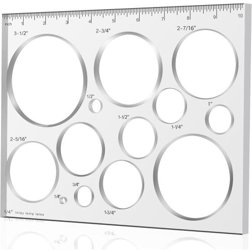 10*7.9 inches 13 in 1 Router Template for Woodworking,Router Jig Template,Bowtie Router Template Jig Kit, Circle Inlay Template Decorative Template, clarity