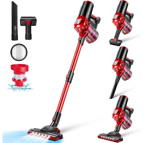 elezon A200 Cordless Vacuum Cleaner with 18000Pa Powerful Suction, 38 Min Runtime, 2200mAh Battery, HEPA Filter, Portable Stick Vacuum for Hardwood Floor, Lightweight Handheld for Home, Pet Hair, Car