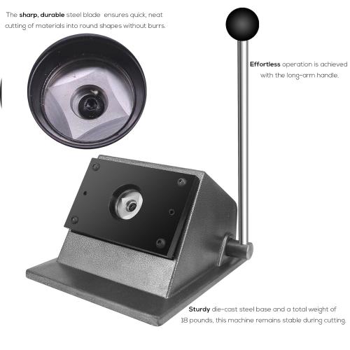 Paper Puncher (35mm Cutting Die: for 25mm/1 Round Button) Circle Paper Cutter, Precise Graphic Punch Die Cutter