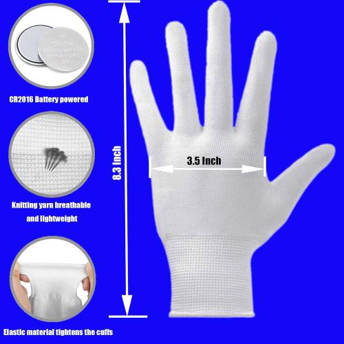 LED Gloves for Kids, Teens & Adults - Finger Light Gloves with 5 Colors/6 Modes - Perfect for 9-12 Year Old Boys & Girls - Ideal for Halloween & Christmas Parties