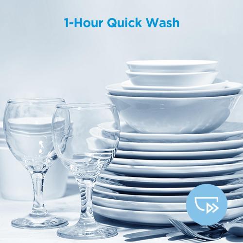 Midea MDF18A1AWW Built-in Dishwasher with 8 Place Settings, 6 Washing Programs, Stainless Steel Tub, Heated Dry, Energy Star, White