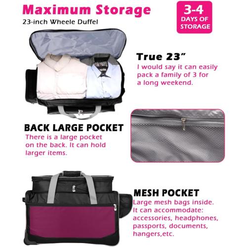 Dance Bag with Garment Rack,23inch Dance Competition Garment Bags with Clothes Rack,Suitcase,Rolling Duffle for Travel, Wheeled Drop-Bottom Upright Luggage Closet Suitcase(Expand-Grey)