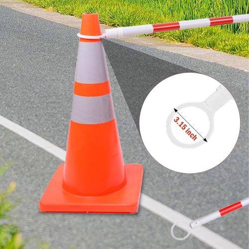 6 Pcs Retractable Traffic Cone Bar, Lightweight Cone Bars, Length from 4ft to 7.2ft, Road Cone Connecting Rod, White and Red, Perfect as Traffic Road