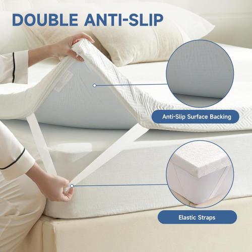 Eiayeebil 3 Inch Memory Foam Mattress Topper Twin, Memory Foam Pad with Removable & Washable Cover, Bed Topper for Back Pain, Non-Slip Ventilated Design, Twin Size