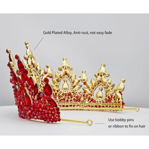 Large Tiaras and Crowns for Women Crystal Tall Pageant Crowns Rhinestone Royal Queen Headband Princess Quinceanera Headpieces for Wedding Birthday Prom Party Costume Cosplay