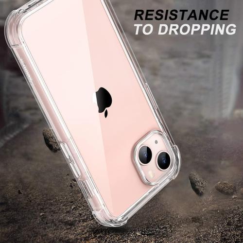 SURITCH Case Compatible with iPhone 13 6.1 Inch 360 Degree Transparent Shockproof Silicone Bumper [Ultra Hybrid] Full Body Protection Case Cover – Clear