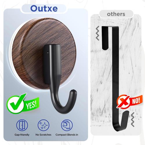 OUTXE Wreath Hanger for Front Door, Upgraded Suction Cup Reef Hook
