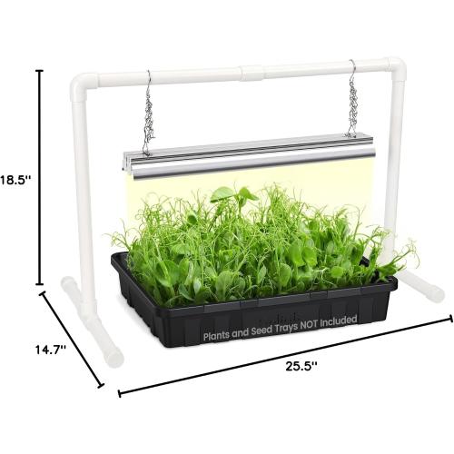 SOLIGT Grow Lights for Seed Starting, 2FT LED Full Spectrum Seedling Grow Lights with 4 Brightness & 8/12/18H On Timer, Adjustable Height Stand for Indoor Plants, Seedlings, Herbs & Vegetables