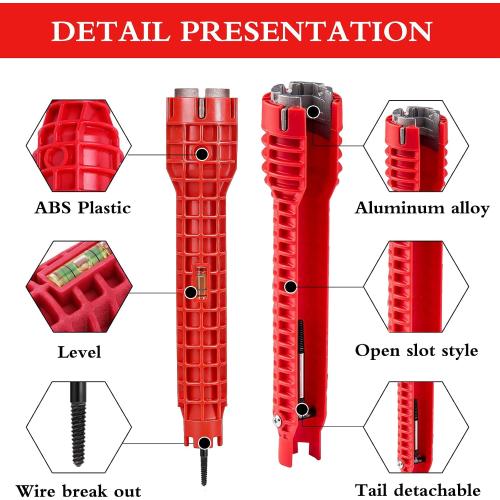 14-in-1 Multi-functional Wrench Faucet Sink Installer Tool, Multifunctional Sink Installer,Plumbing Tool for Pipes Wrench under Bathrooms, Toilets, Kitchens, Sinks