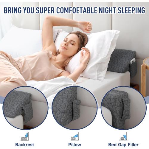 Grey Patent Bed Wedge Pillow Headboard Pillow Mattress Wedge Triangle Pillow Reading Pillow Long Bolster Pillow Bed Gap Filler Mattress Gap Filler Between Your Headboard