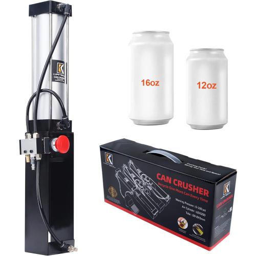 Can Crusher with Automatic ejection of flat cans,Pneumatic Soda Beer can Crusher for Recycling and Crushing 12 oz and 16 oz Cans