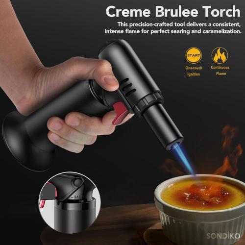 Sondiko Butane Torch, Refillable Soldering Torch with Visible Fuel Window
