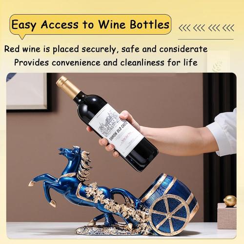 Horse Wine Bottle Holder,Decorative Wine Bottle Display—Resin Sculpture Wine Racks Figurines for Kitchen/Cellar/Bar Decor Organizer,Year of the Horse 2026 Gifts for Women/Men Housewarming