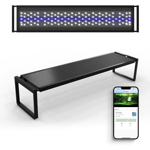 FZONE LED Aquarium Light with APP Control, Full Spectrum for 47-55 Planted Aquariums, Timer Sunrise/Sunset,72W (Light 120)