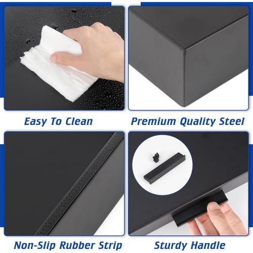 Stove Top Cover with Handles, Heavy Duty Metal Noodle Board Cooktop Cover for Gas/Electric Stove Top, (L 22 x W 15 x H 3) Large Gas Stove Protective Cover for Kitchen Space Expansion