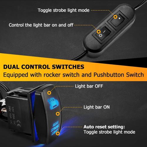 WeiSen Multi-Function 36 Offroad LED Rear Chase Strobe Light Bar w/Brake Reverse Cargo Light Compatible with Polaris RZR Maverick X3 Talon Yxz Wildcat SXS ATV Trucks