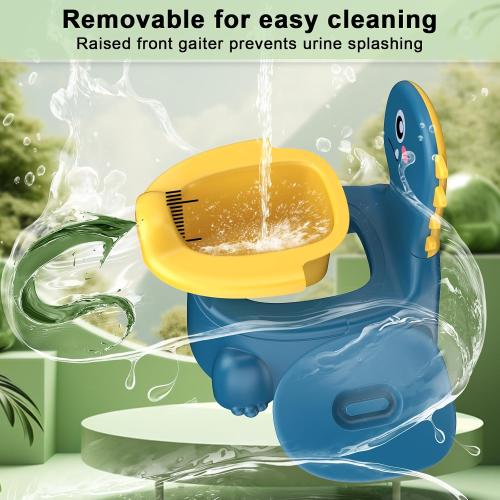 Potty Training Toilet, Toddler Potty Training Seat Baby Potty Chair, Dinosaur Toilet Potty Seat for Boys Girls Kids Toddlers, Portable Travel Potty with lid,Urinal, Splash Guard, Non-Slip Pad(Blue)