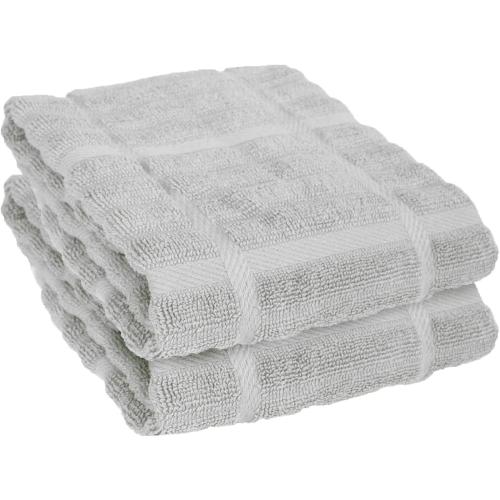 All-Clad Solid Kitchen Towels: Highly Absorbent, Super Soft Long Lasting - 100% Cotton, 17x30 Tea Towels for Cleaning & Drying Dishes, Pans, Glassware, or Countertops, (2-Pack), Titanium Gray