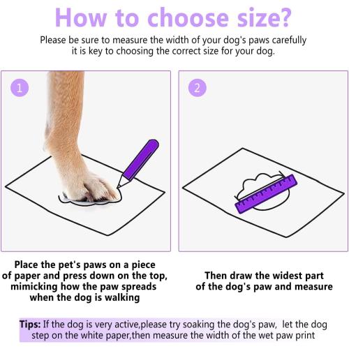Dog Shoes, Dog Sandals for Hot Pavement, Non-Slip Waterproof Dog Booties for Winter Snowy Day and Summer, Adjustable Straps Easy-Clean Beach Outdoor Pet Boots Rugged Sole-4Pcs Purple