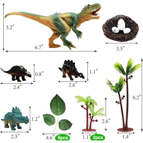 26 PCS Dinosaur Cake Toppers With Dinosaur Eggs Leaves Trees Cake Decorations For Birthday Party,dinosaur Themed party, Wild Animals Party,Kids Party Cake Decorations