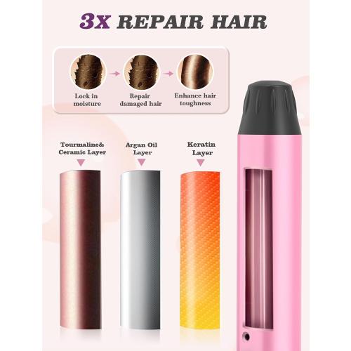 Mini Travel Curling Iron 1 Inch,Dual Voltage with European Plug Adapter | Small Curling Iron for Short Hair,110~240V Dual Voltage, Anti-Scald Cover,Auto-Off,5 Temp Digital Settings