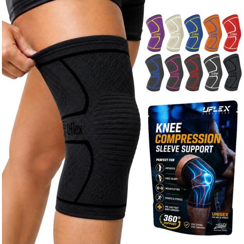 Knee Brace for Men and Women Knee Compression Sleeve Knee Support Wraps for Arthritis Joint Pain Relief, Workout, Swelling, Sports, Circulation, Running, Recovery for ACL & Meniscus Tear